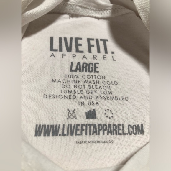 Live Fit Apparel “Live Fit” White Sleeveless Hoodie - Picture 2 of 3